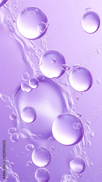 Fototapeta Bubbles floating on light purple background