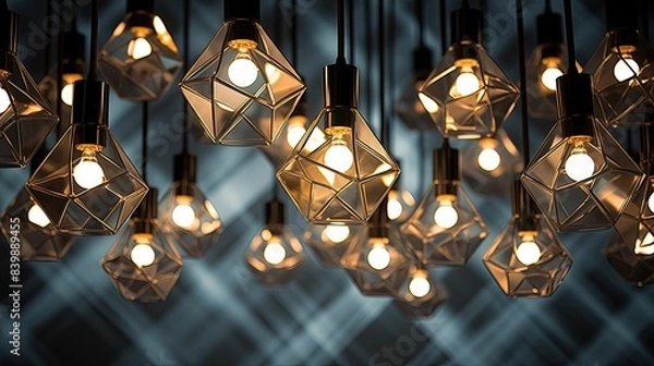 Fototapeta composition light bulb polygonal