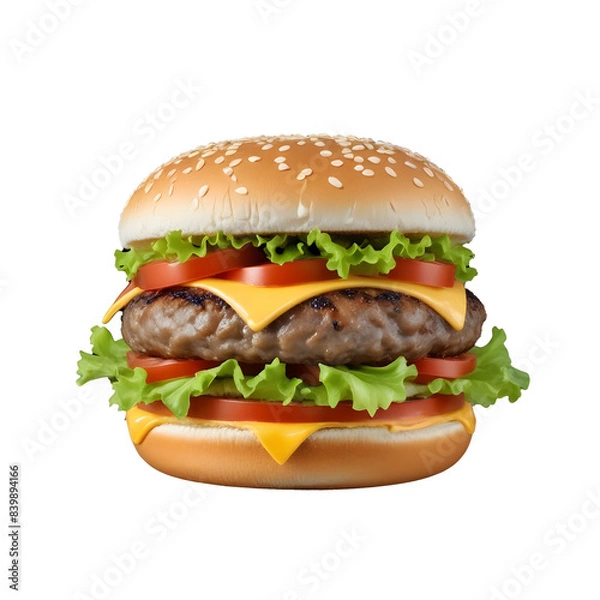 Obraz hamburger isolated on transparent