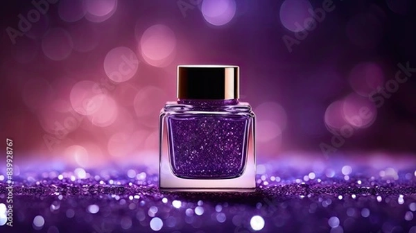 Fototapeta bottle purple glitter