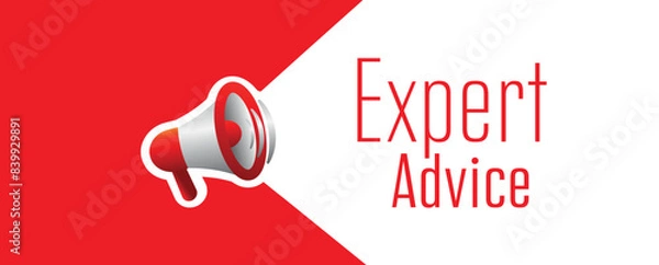Obraz Expert Advice text on white background