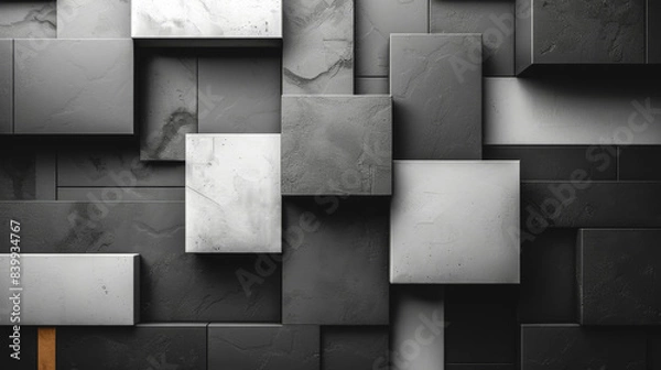 Obraz Abstract geometric background. Geometry pattern with concrete cube blocks.