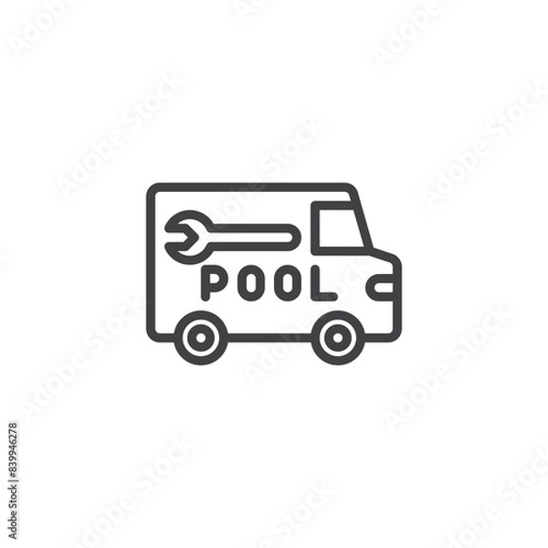 Fototapeta Pool Service Van line icon