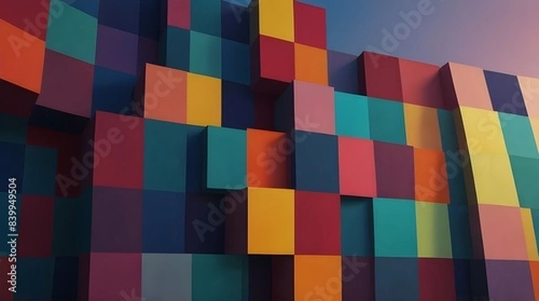 Fototapeta Visually stunning architectural background featuring a blend of colorful and aesthetically pleasing designs, perfect for enhancing the visual appeal of online meetings. generative.ai
