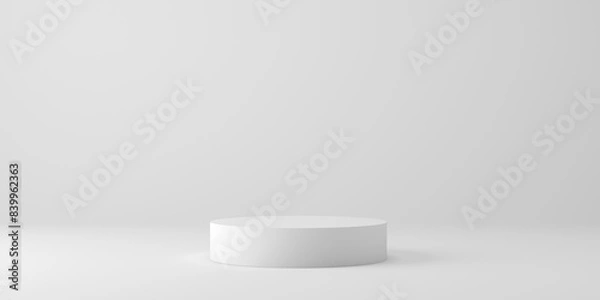 Fototapeta Minimal background. 3d podium and white background for cosmetic, product presentation. 3d rendering illustration.