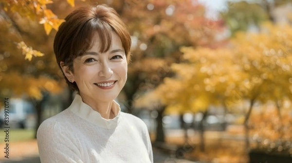 Obraz 秋の女性/Woman in autumn