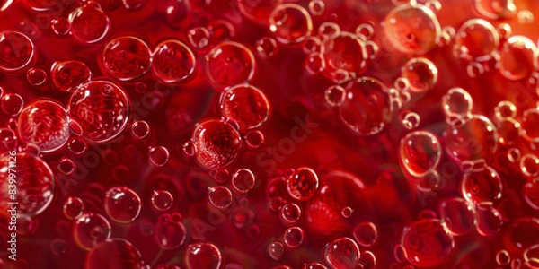 Obraz Texture Frozen Uneven Red Jelly With Bubbles For Background Created Using Artificial Intelligence