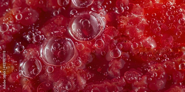 Obraz Texture Frozen Uneven Red Jelly With Bubbles For Background Created Using Artificial Intelligence
