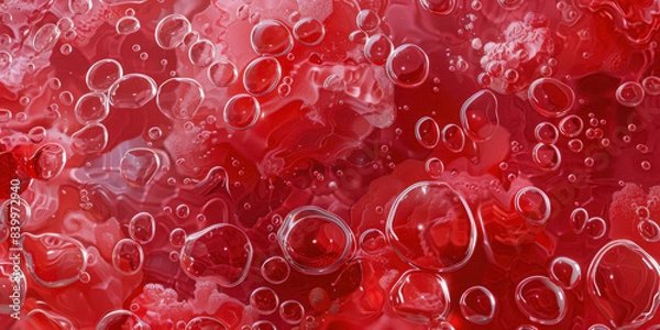 Obraz Texture Frozen Uneven Red Jelly With Bubbles For Background Created Using Artificial Intelligence