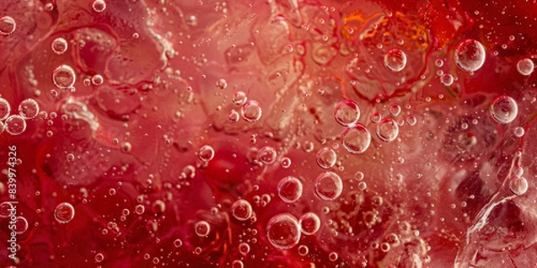 Obraz Texture Frozen Uneven Red Jelly With Bubbles For Background Created Using Artificial Intelligence