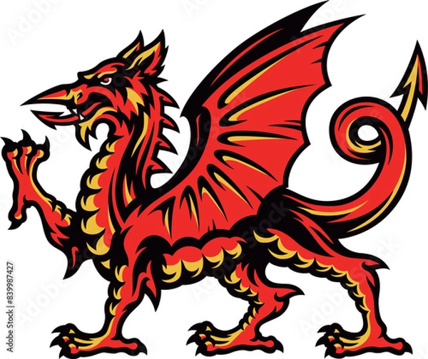 Obraz Illustration of the Welsh Dragon 