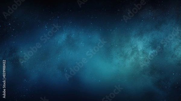 Fototapeta Blue black gradient background grainy noise texture backdrop abstract poster banner header design