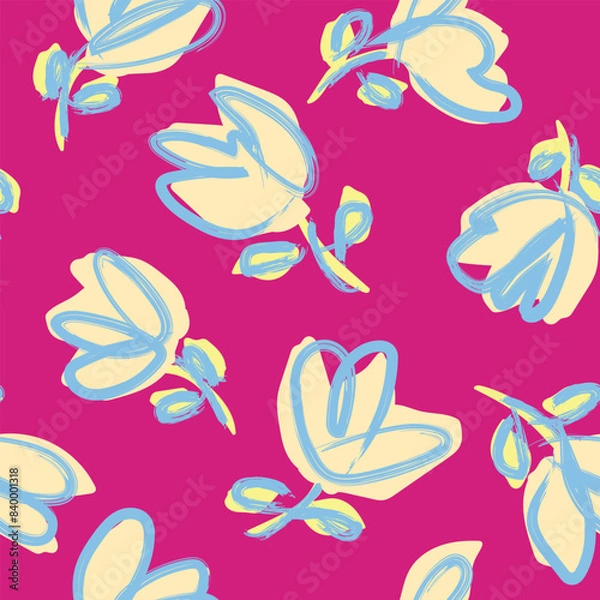 Fototapeta Pastel Abstract Floral Seamless Pattern Design