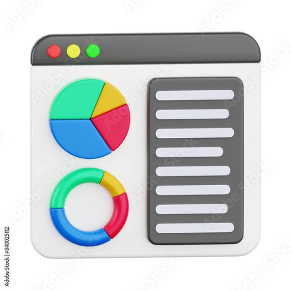 Fototapeta analysis report graph 3D icon