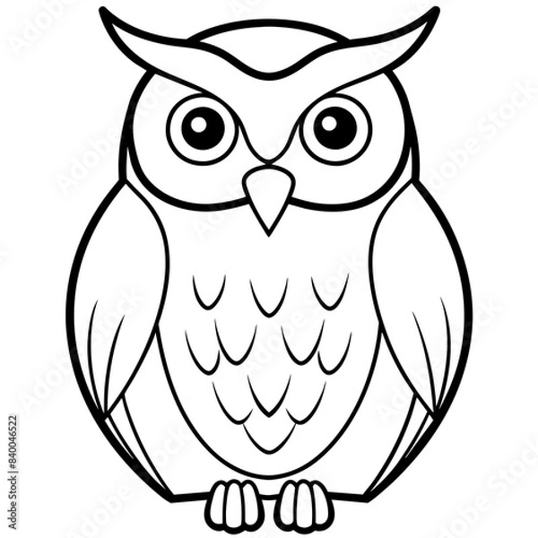 Obraz owl line art vector illustration.
