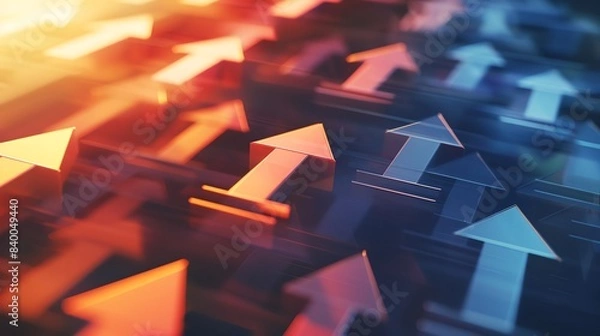 Obraz Navigate your business towards success with dynamic 3D arrows