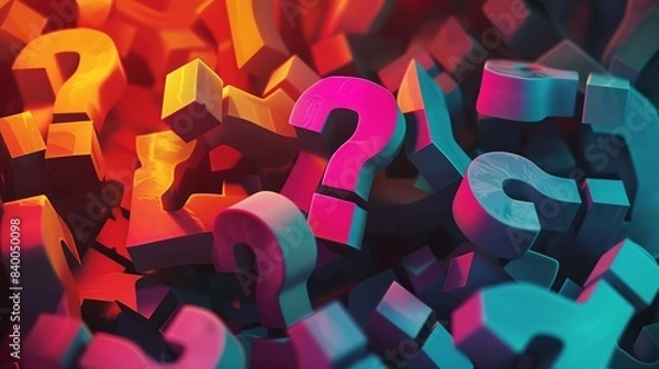 Obraz Ignite curiosity and critical thinking with engaging 3D question marks