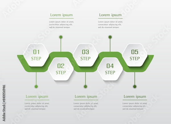 Obraz Infographic with 5 options.