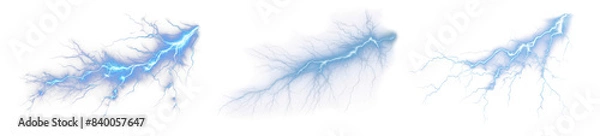 Fototapeta Blue thunder effect set