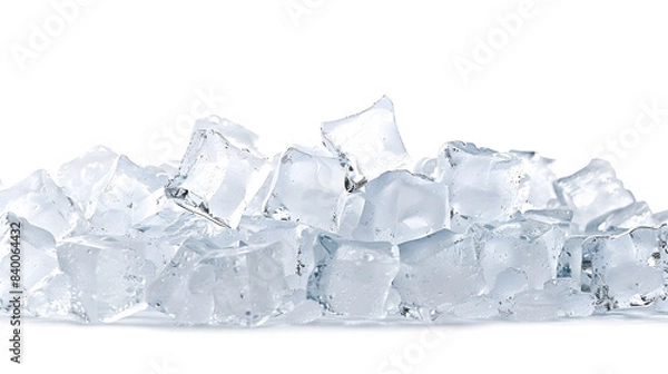 Fototapeta Pile of small ice cubes isolated on white background