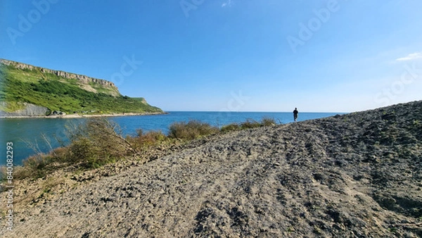 Fototapeta Chapman's Pool Cove,Dorset, UK from the west looking towards St Aldhelms Head in June 2024