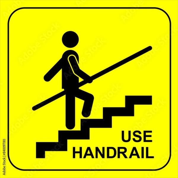 Fototapeta Use Handrail sign, vector