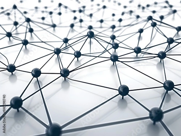 Fototapeta Abstract Network Nodes and Connections in