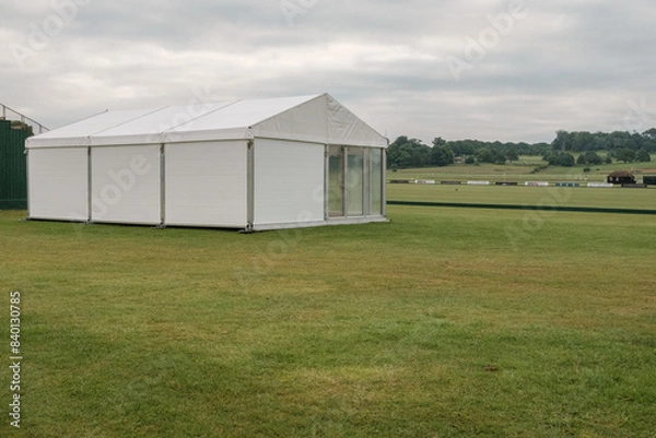 Fototapeta Marquee in field at Cowdray polo fields