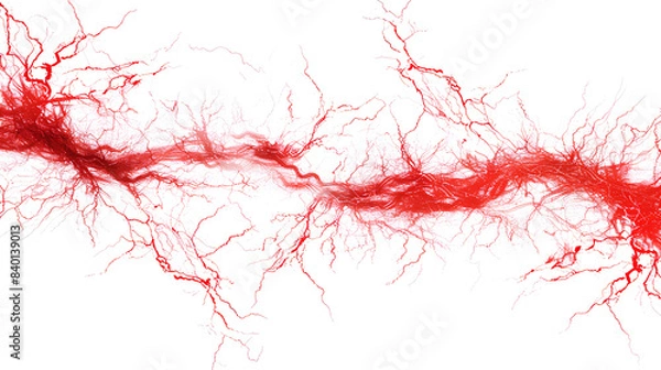 Obraz Red electricity isolated on white background