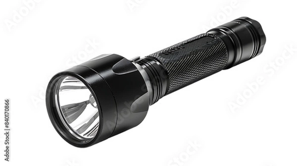 Obraz black flashlight isolated on transparent background