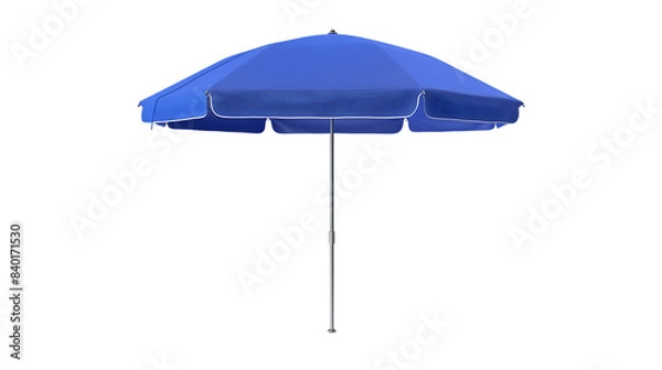 Obraz Blue beach umbrella isolated on transparent background