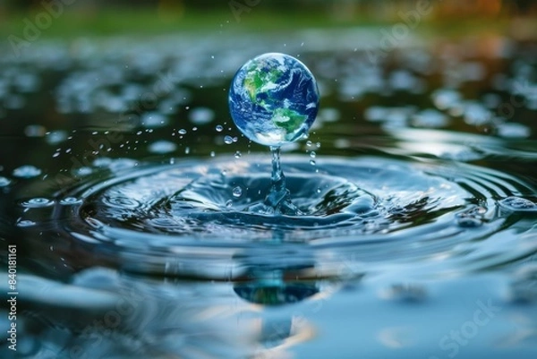 Obraz Globe float water pond arafly