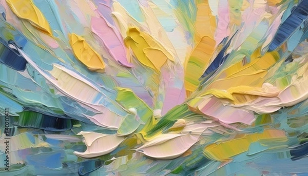 Fototapeta Oil paint textures as colorful abstract background photo wallpaper pastel color 3