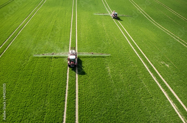 Fototapeta Aerial view of the tractor