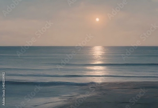 Fototapeta Illustration, beach, empty, dramatic. Generative AI.	
