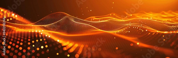 Obraz Abstract Orange Digital Wave