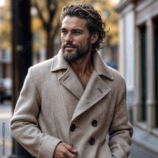 Fototapeta A painting of a Silver Lining, Timeless Tailoring, Wisdom's Portrait, Distinguished Grace, Executive Elegance.	