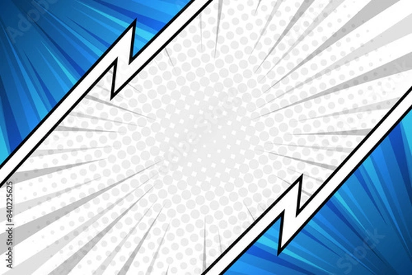 Obraz Blank blue comic page border background design template