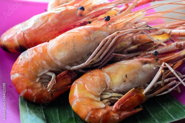 Fototapeta grilled prawn