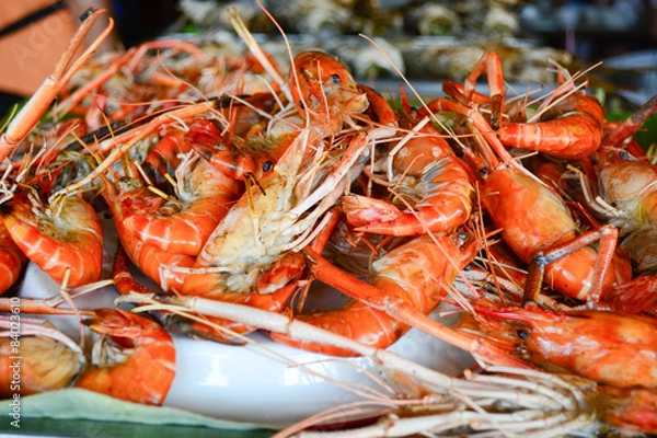 Fototapeta grilled prawn