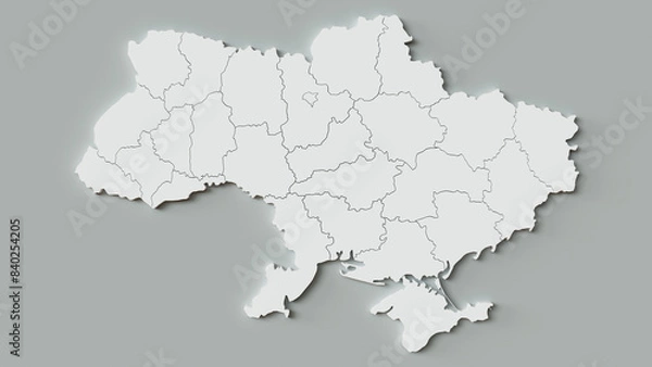 Obraz 3D Rendering of Ukraine Map