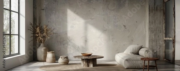 Obraz Contemporary Interior Design Background. Scandinavian Poster Mockup. Generative AI.
