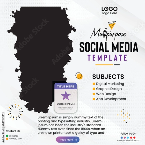 Fototapeta Social media post design template