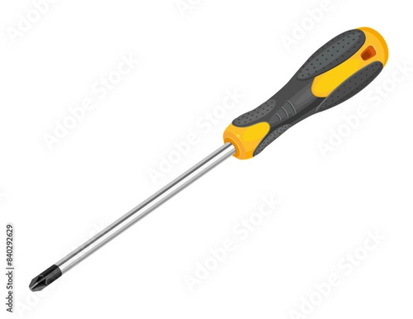 Fototapeta Phillips screwdriver. Realistic vector illustration on white background