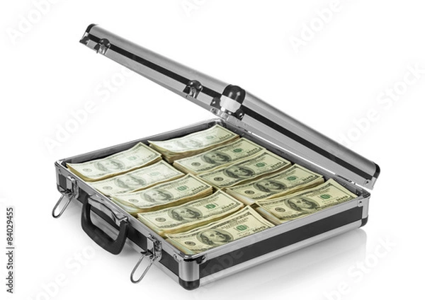 Obraz Silver case with money