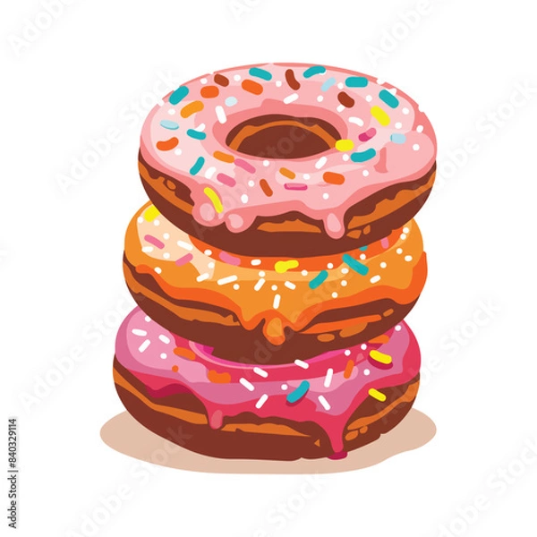 Fototapeta colorful donut isolated on white background