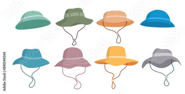Fototapeta Military flask vector set cute cartoon style.