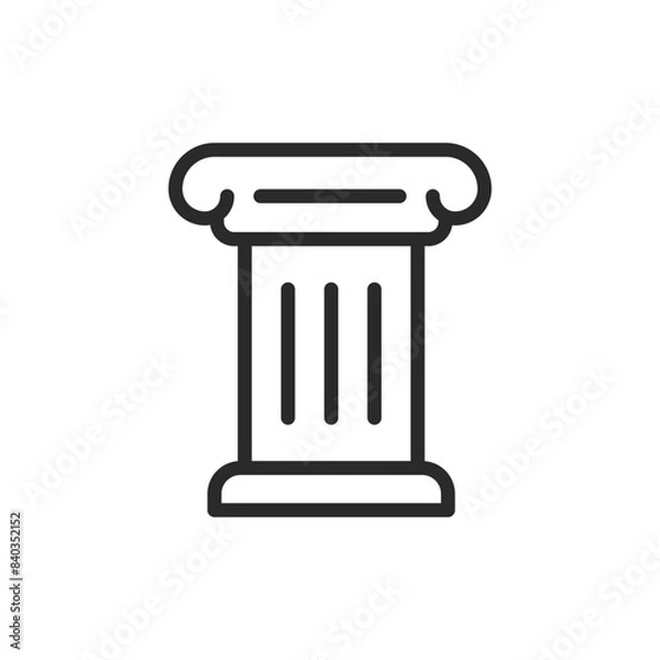 Fototapeta Column, linear style icon. Ancient column. Editable stroke width
