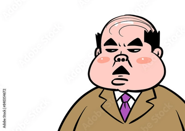 Obraz 仏頂面の男性のイラスト