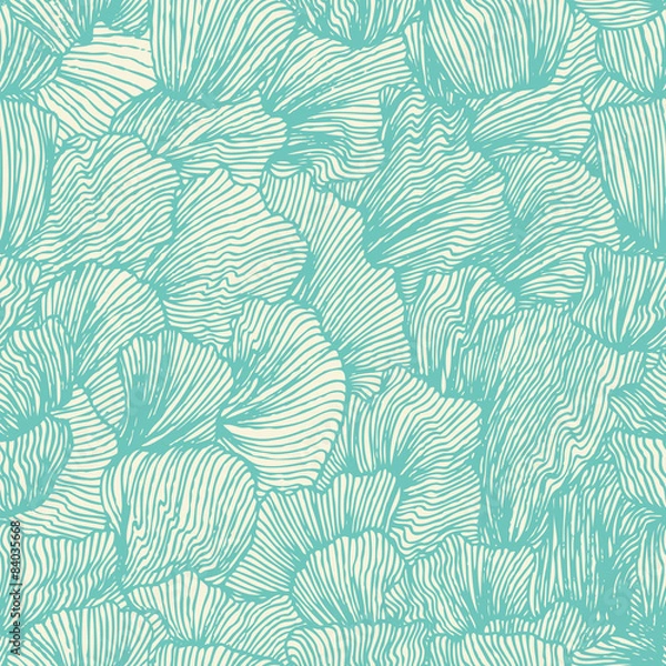 Obraz Wave seamless pattern in doodle style. Sea background